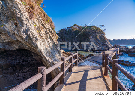 (神奈川県)荒崎海岸 遊歩道 (神奈川県)荒崎海岸 遊歩道 98616794