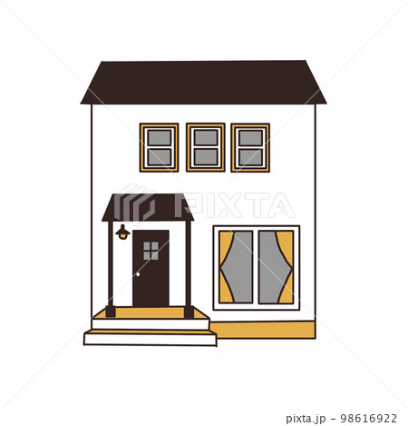 黒い屋根の家のイラスト 98616922