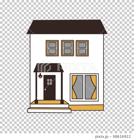 黒い屋根の家のイラスト 98616922