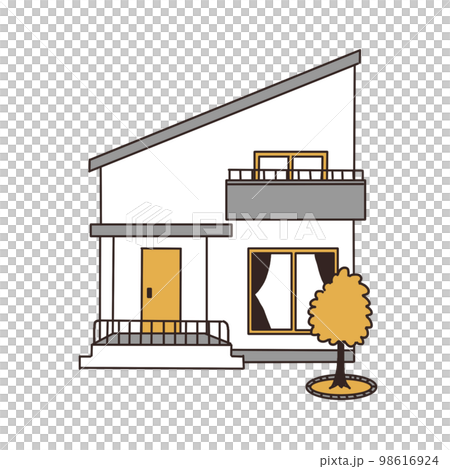 片流れの家のイラスト 98616924