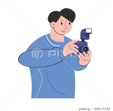 hobby character take a photo vector illustration hobby character take a photo vector illustration 98617340