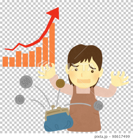 物価高騰でお手上げの女性 98617499