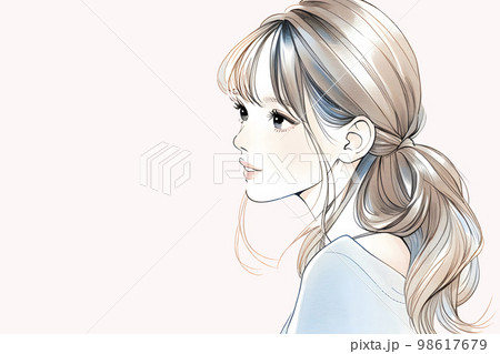 綺麗なお姉さんのイラスト　水彩画風「AI生成画像」 98617679