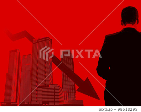 景気の悪化のグラフとビジネスマンのイラスト 98618295