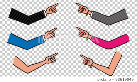 身體部位指手插圖集素材 98619049