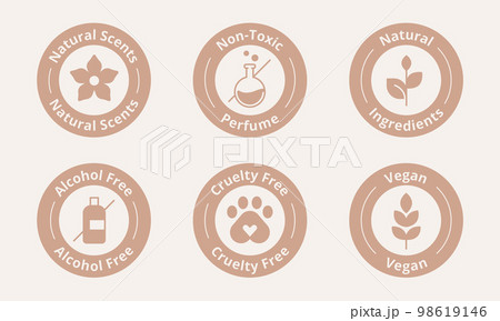 Fragrance certified label. Special features symbol. Perfume unique selling point badge vector illustration. Perfect sign design for shop and sale banners. Fragrance certified label. Special features symbol. Perfume unique selling point badge vector illustration. Perfect sign design for shop and sale banners. 98619146