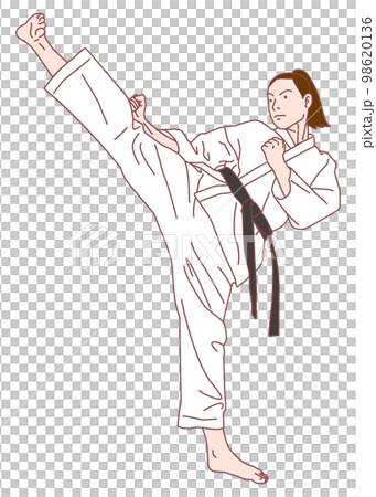 女性カラテ選手　蹴り　 98620136