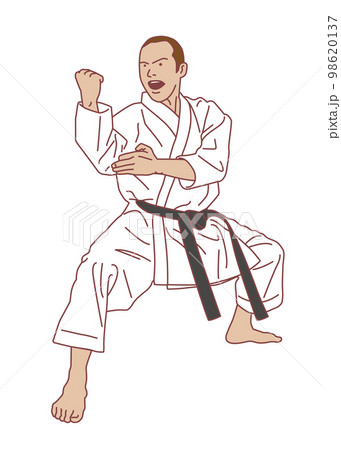 男性カラテ選手　構え　 98620137