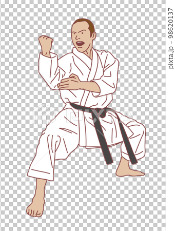 男性カラテ選手　構え　 98620137