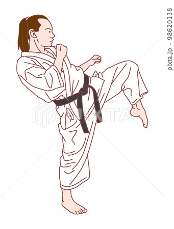 女性カラテ選手　蹴り　 98620138