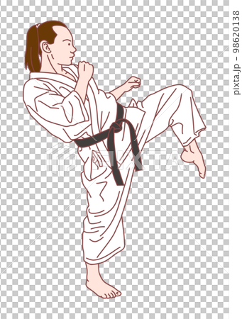 女性空手道選手踢 98620138