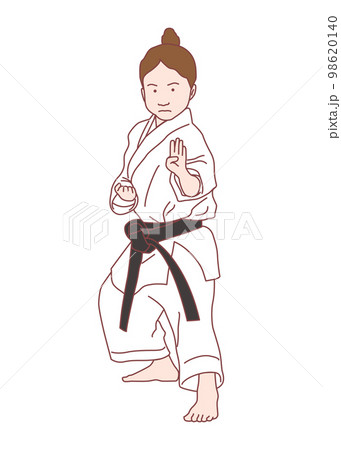 子供カラテ選手　構え 98620140