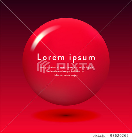 赤い円形のバッジ 98620265