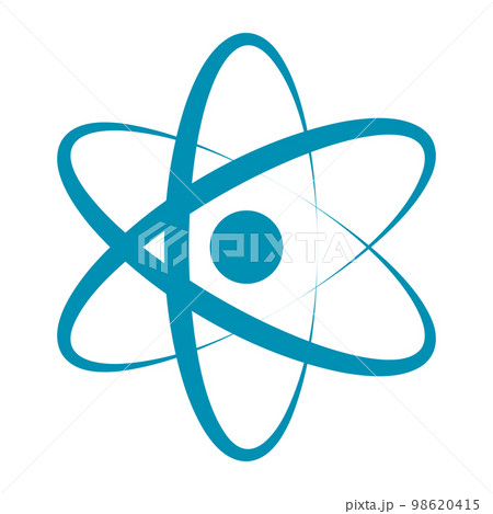 青い原子のアイコン。素粒子。ベクター。 98620415
