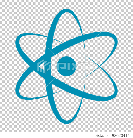 青い原子のアイコン。素粒子。ベクター。 98620415