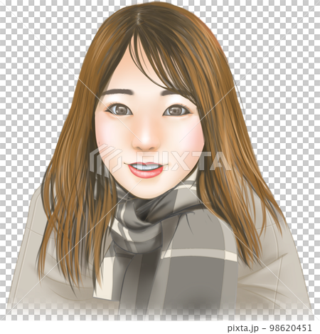 一個女人與圍巾 98620451