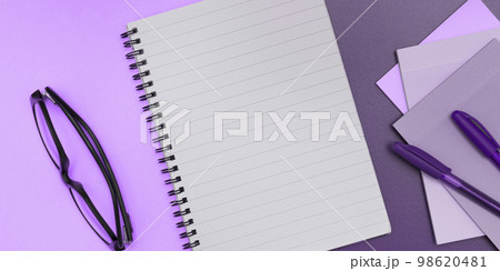 Image with school supplies, colored stickers, notebooks. Pens, pencils, rullers, calculator, keyboard. Assortment office items. Important information written on paper. Image with school supplies, colored stickers, notebooks. Pens, pencils, rullers, calculator, keyboard. Assortment office items. Important information written on paper. 98620481
