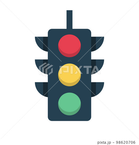 縦型信号機 フラットデザイン 98620706