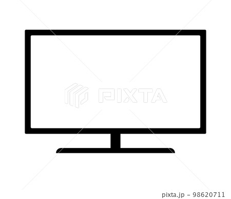 白い画面の薄型テレビアイコン。ベクター。 白い画面の薄型テレビアイコン。ベクター。 98620711