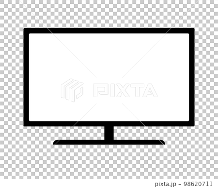 白い画面の薄型テレビアイコン。ベクター。 白い画面の薄型テレビアイコン。ベクター。 98620711