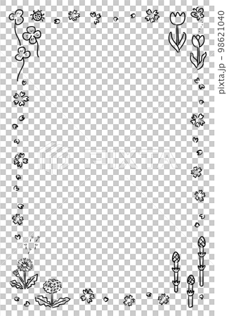 春の植物フレーム　1色　縦 98621040