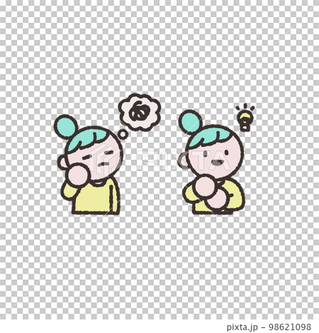 The person who came up with the idea after worrying Illustration material 98621098