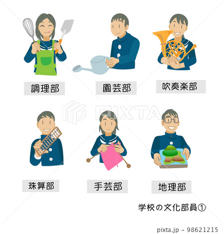 学校の文化部員アイコン素材① 98621215