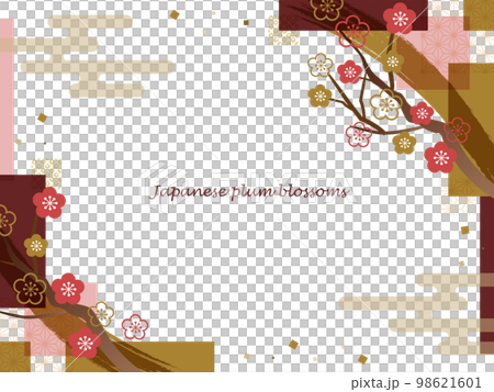 Japanese material _ plum frame 02 Japanese material _ plum frame 02 98621601