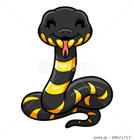 Cute happy mangrove snake cartoon 98621713