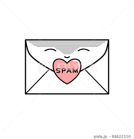 ラブレターになりすます作り笑顔のスパムメール(SPAM、手紙、封筒、ハート、イメージ) ラブレターになりすます作り笑顔のスパムメール(SPAM、手紙、封筒、ハート、イメージ) 98622310