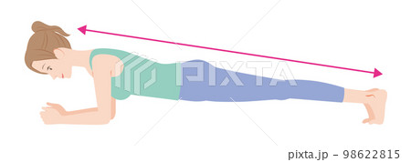 体幹トレーニング　プランク 98622815