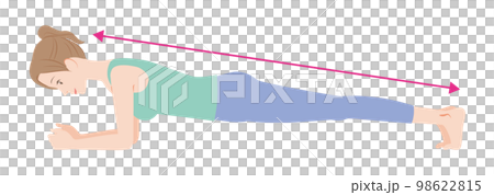 体幹トレーニング　プランク 98622815