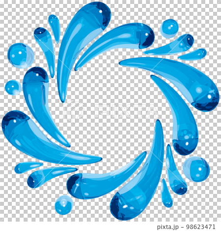 Realistic water splash emblem vector illustration 98623471
