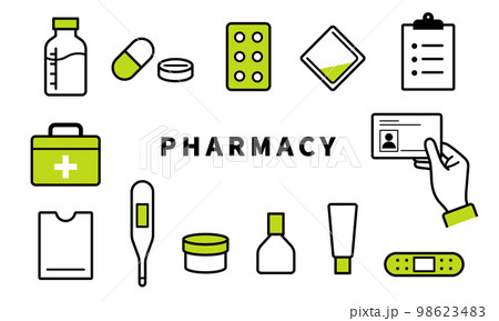 調剤薬局のアイコンセット 98623483
