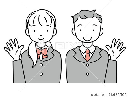 制服を着た笑顔の中学生・高校生 98623503