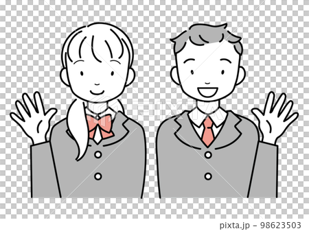 制服を着た笑顔の中学生・高校生 98623503