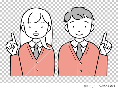 制服を着た笑顔の中学生・高校生 98623504