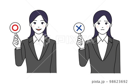 マルバツ　スーツ　女性　正解　不正解　セット 98623692