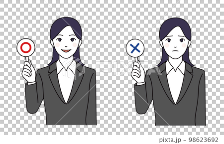 マルバツ　スーツ　女性　正解　不正解　セット 98623692