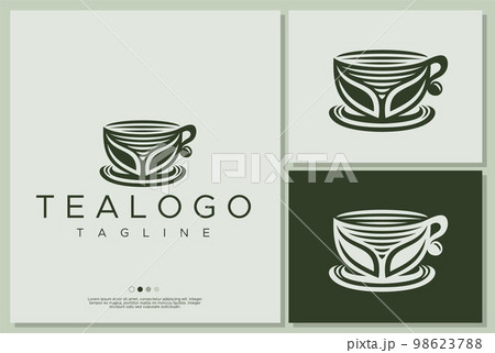 Tea cup logo design. Retro minimal tea logo branding. Tea cup logo design. Retro minimal tea logo branding. 98623788