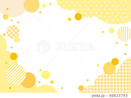 パターンとドットのフレーム バナー 背景/イエロー パターンとドットのフレーム バナー 背景/イエロー 98623793