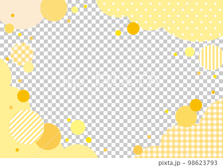 パターンとドットのフレーム バナー 背景/イエロー パターンとドットのフレーム バナー 背景/イエロー 98623793