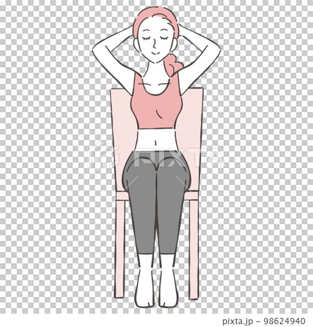 Female chair stretching Female chair stretching 98624940