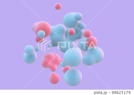 3D abstract liquid blobs on purple background. 3D abstract liquid blobs on purple background. 98625179