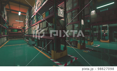Warehouse storage of retail merchandise shop 98627098