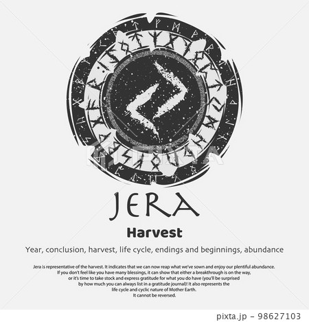 Viking Jera rune dark circle shield Viking Jera rune dark circle shield 98627103