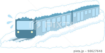 雪害イラスト_電車_立ち往生_遅延_閉じ込め 98627648