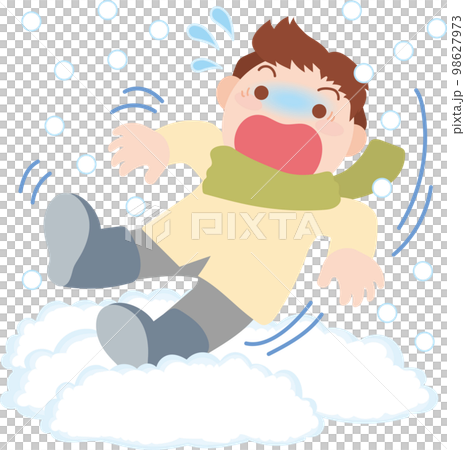 Snow damage illustration _ fall in the snow 98627973