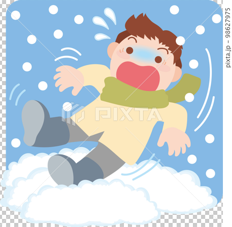 雪害插圖_落入雪中_帶背景色 雪害插圖_落入雪中_帶背景色 98627975