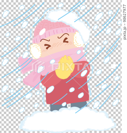 Snow damage illustration _ blizzard Snow damage illustration _ blizzard 98627977